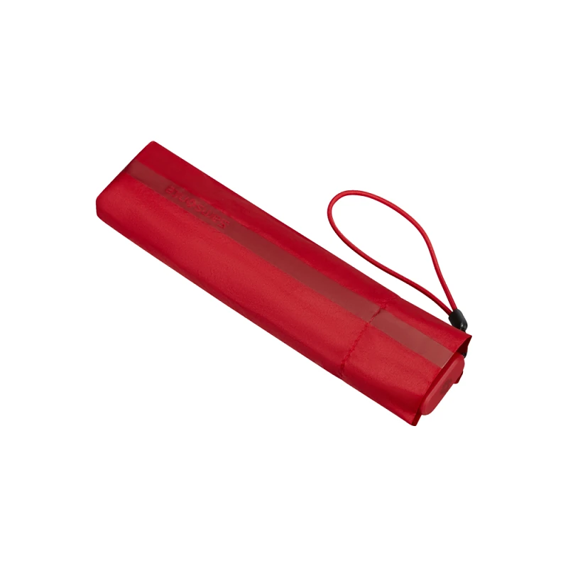 Дамски чадър KH6.10.003, тройно сгъваем ръчен, червен цвят